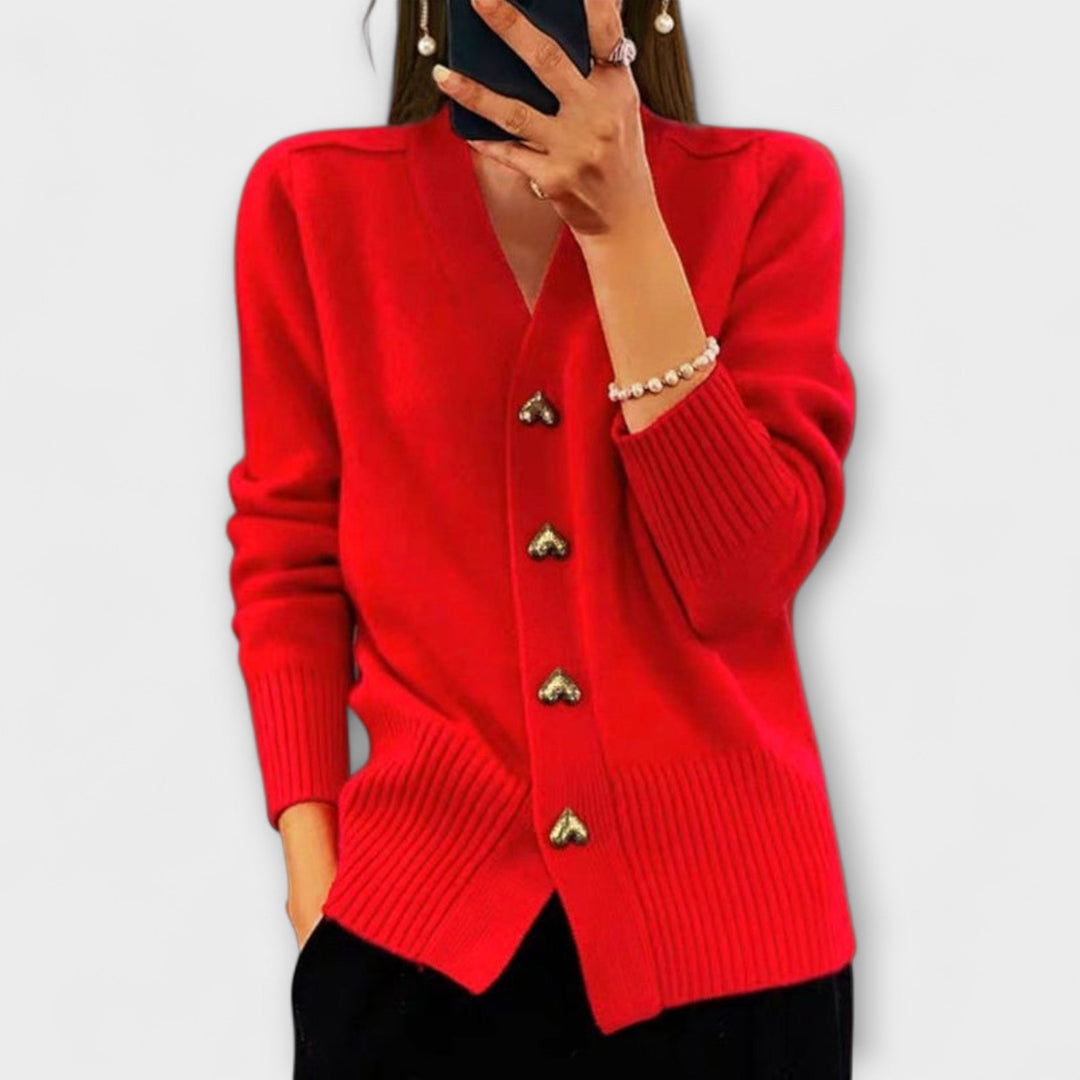 Lilith – Women's V-neck sweater in vintage look