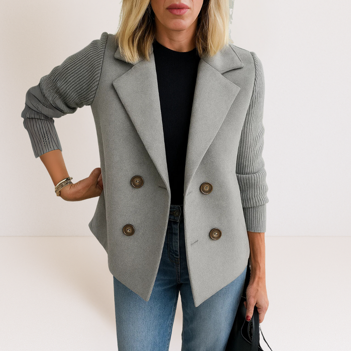 Evonie -  Elegant jacket with knitted sleeves