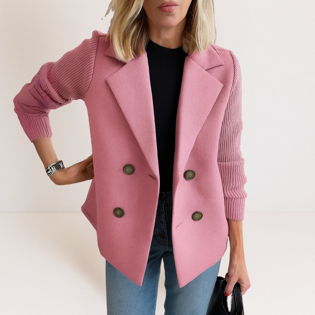Evonie -  Elegant jacket with knitted sleeves