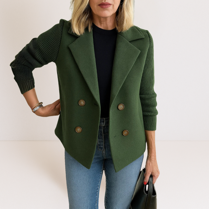 Evonie -  Elegant jacket with knitted sleeves