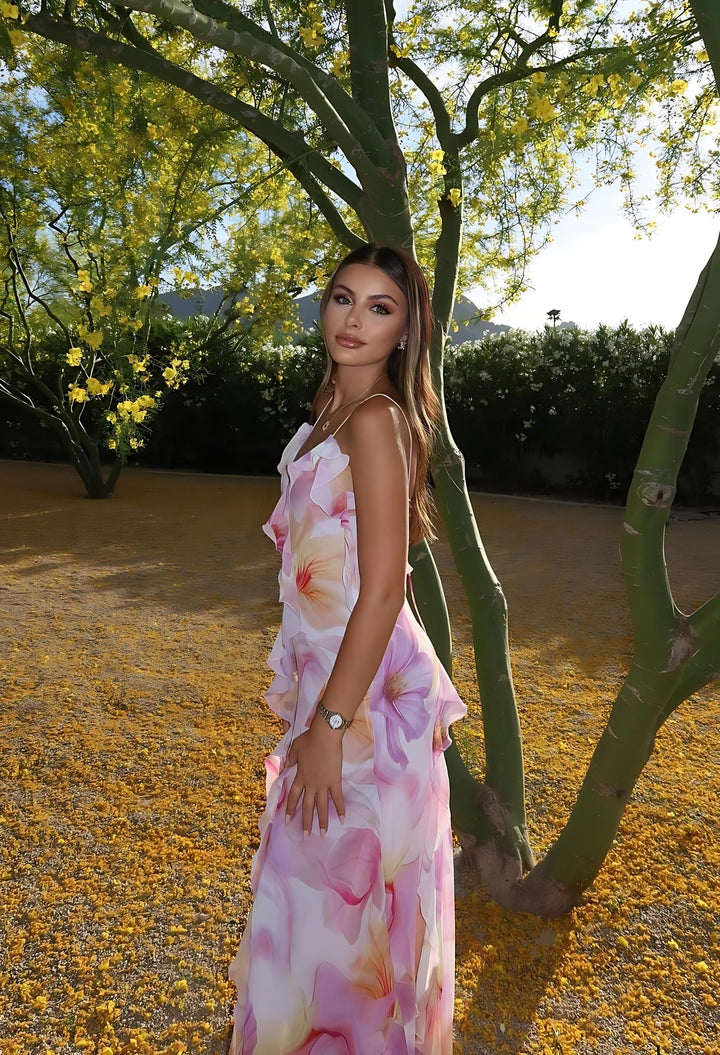Lyra - Floral Ruffle Maxi Dress