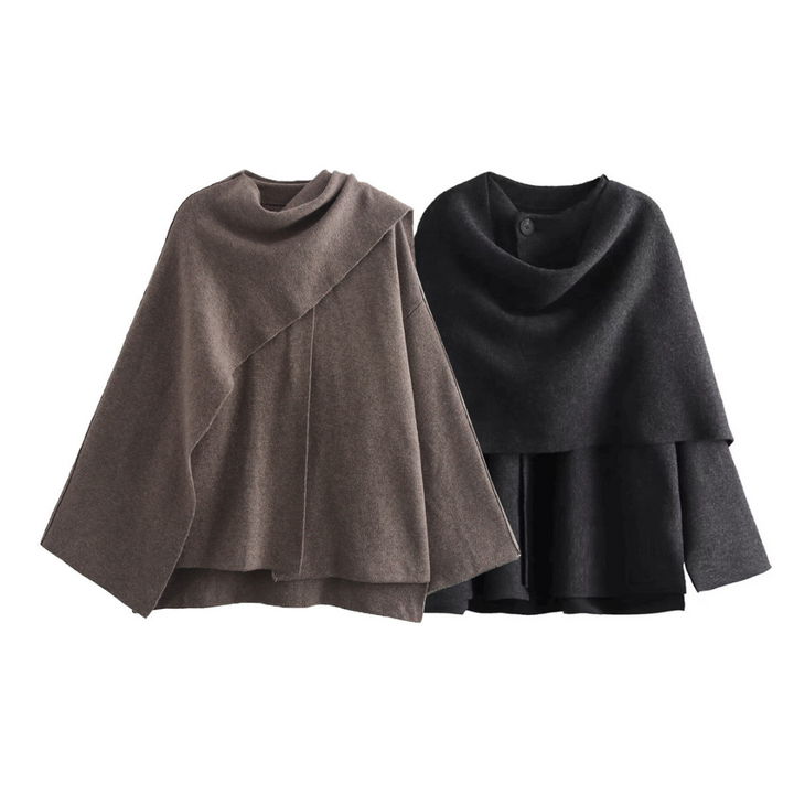 Ionea - Trendy Women's Cape with Asymmetrical Design and Soft Fabric