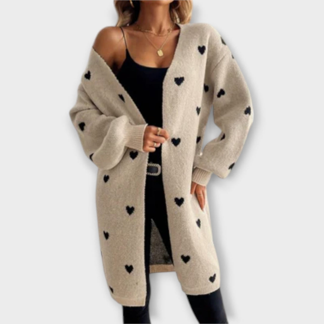 Kimberley - Cardigan with heart pattern