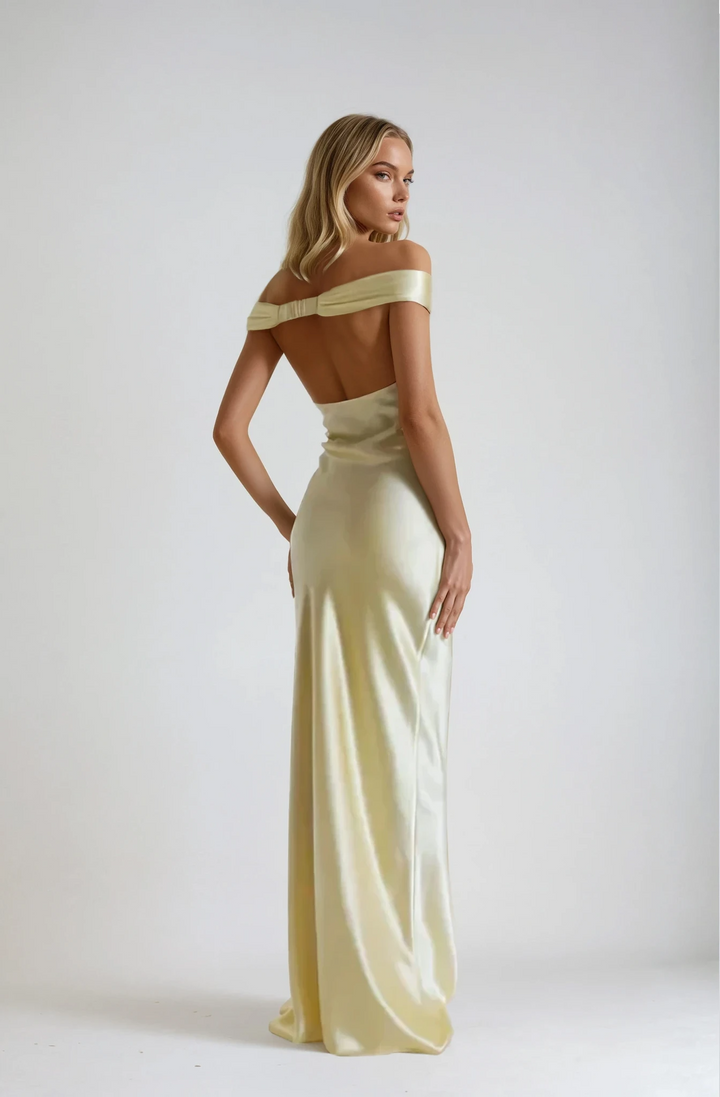 Fallon - Satin Backless Maxi Dress