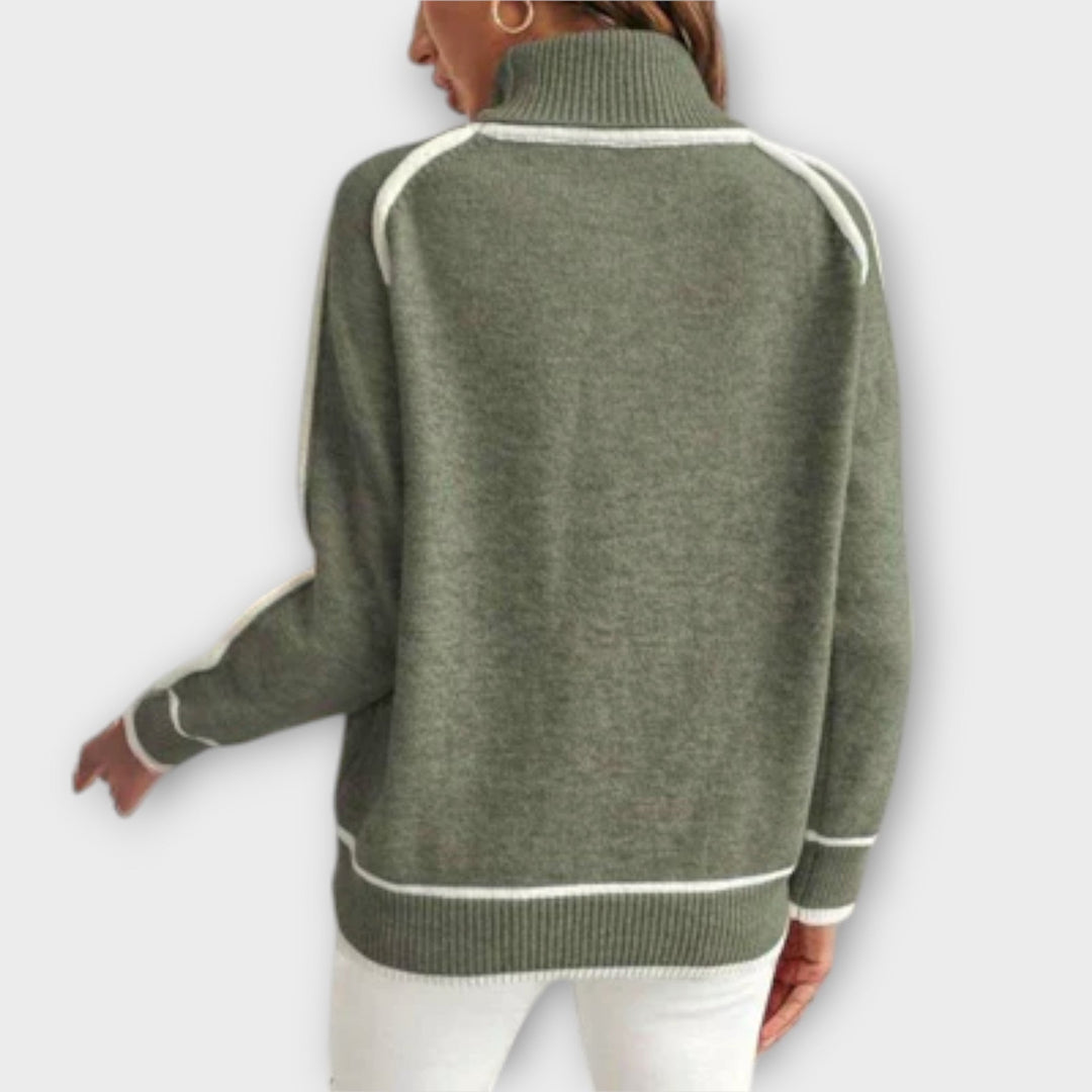 Avalon - Luxurious olive green knitted sweater