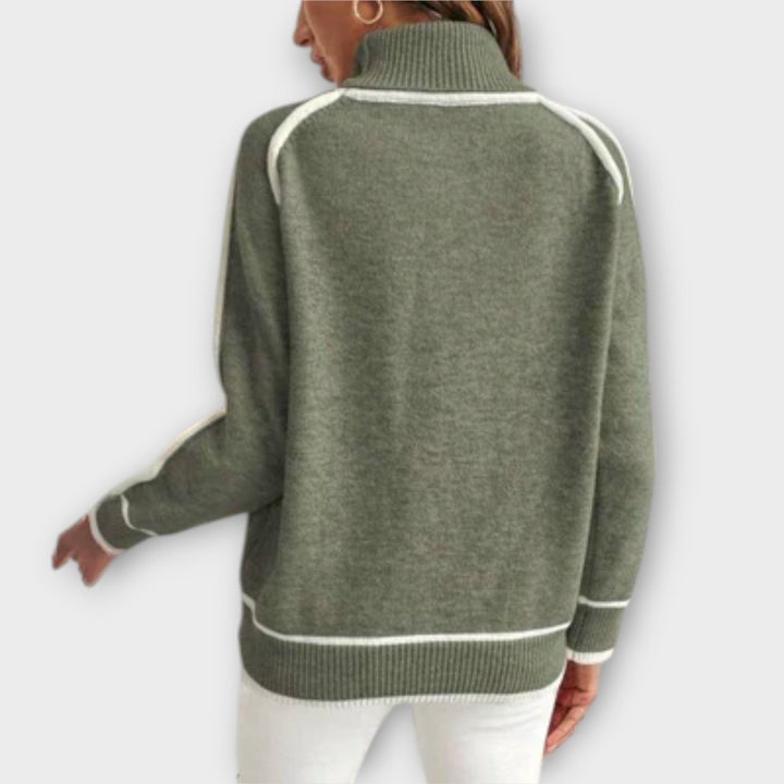Avalon - Luxurious olive green knitted sweater