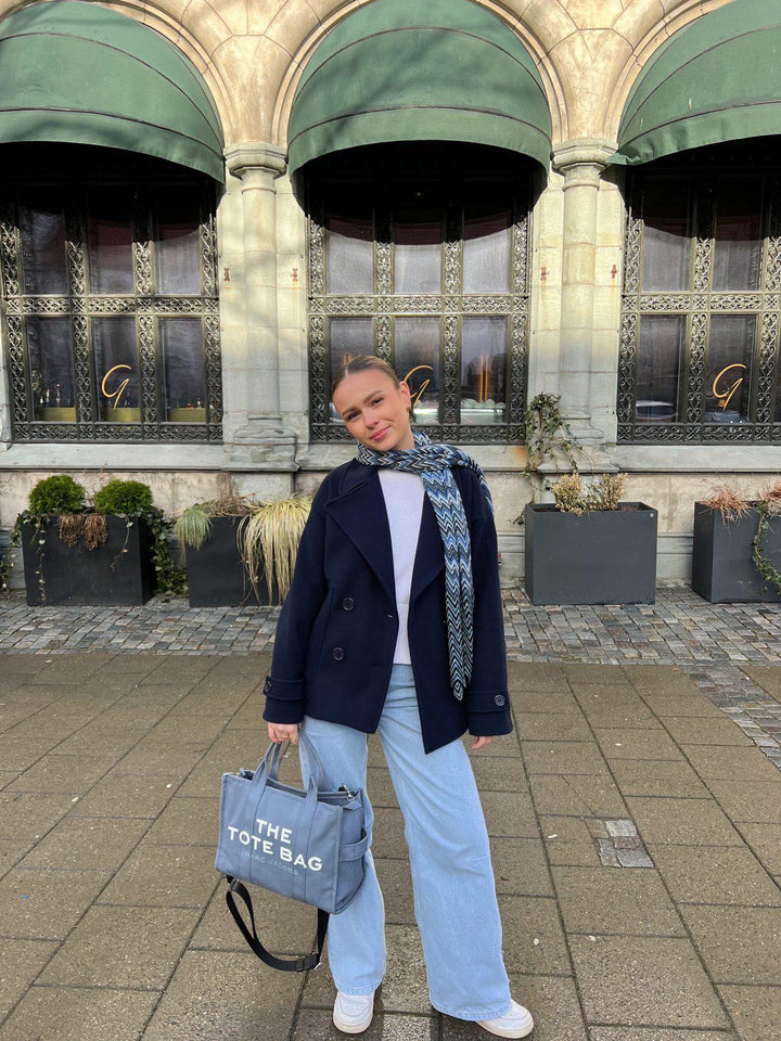 Lumi - Women's Peacoat Jacket Fitted Wool Blend with Double Breasted Design for Timeless Elegance