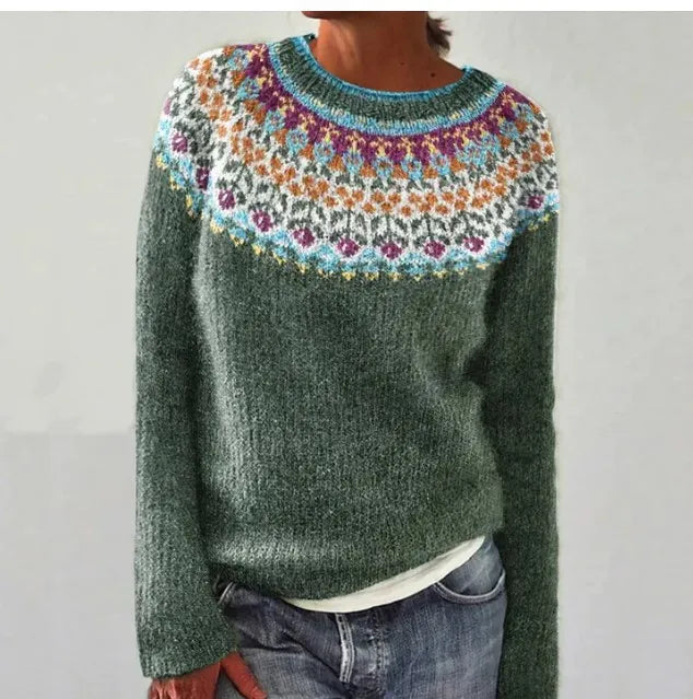 Lexi - Retro Nordic Pattern Fall Sweater