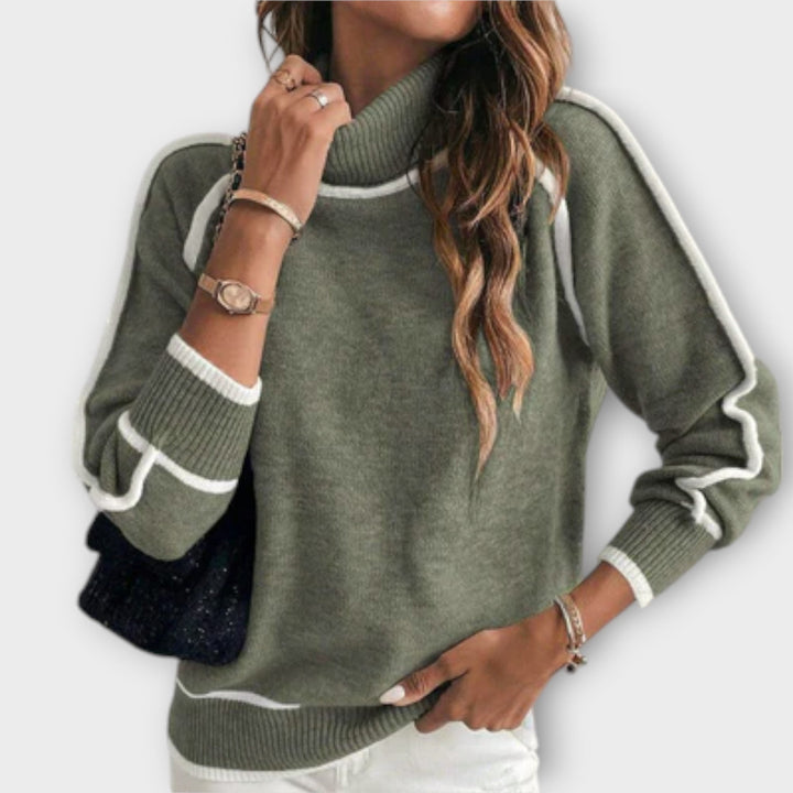 Avalon - Luxurious olive green knitted sweater