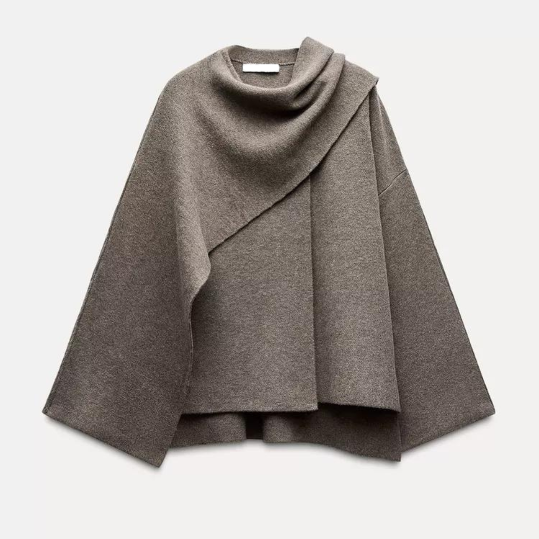 Ionea - Trendy Women's Cape with Asymmetrical Design and Soft Fabric