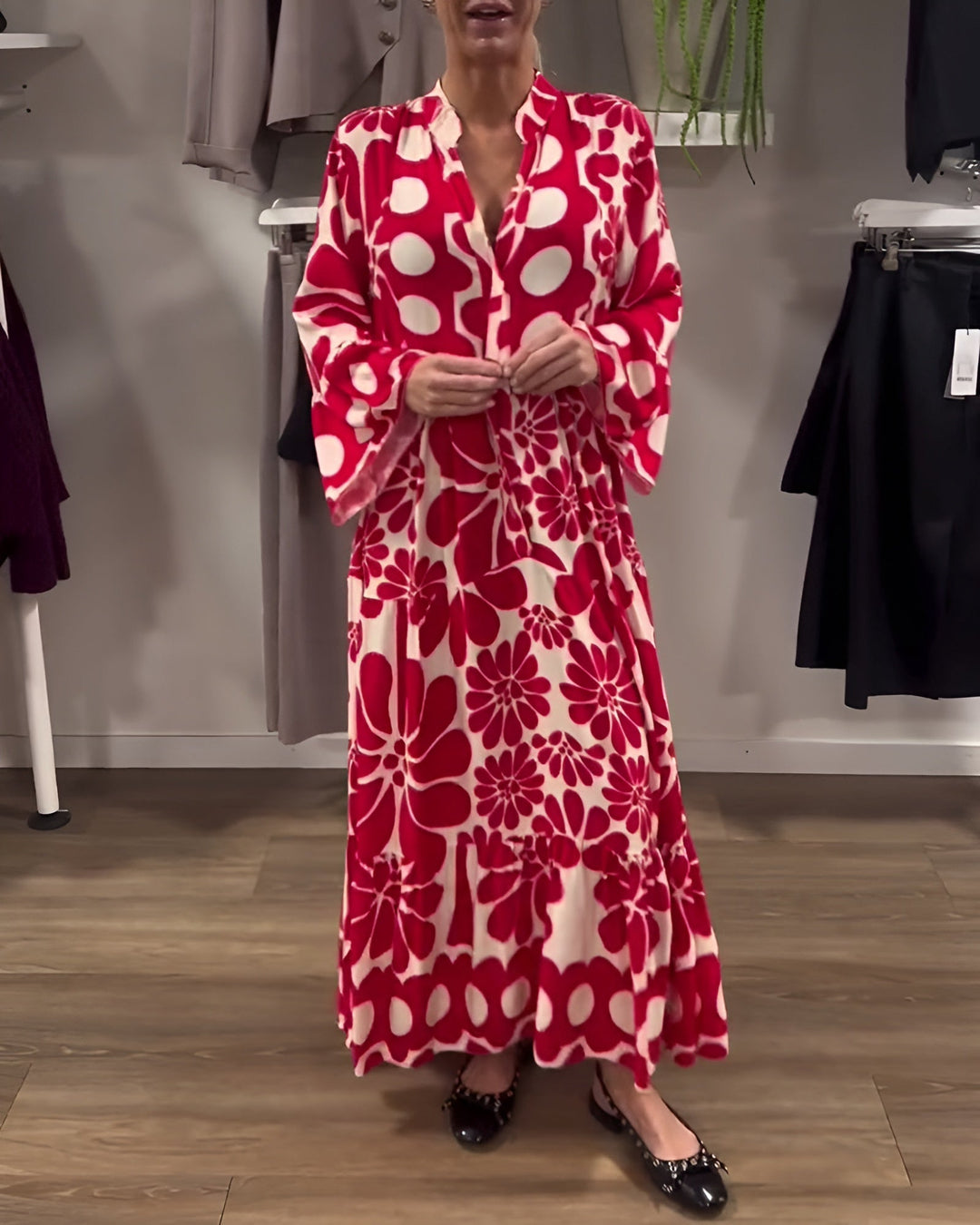 Brynira - Elegant Printed Maxi Dress