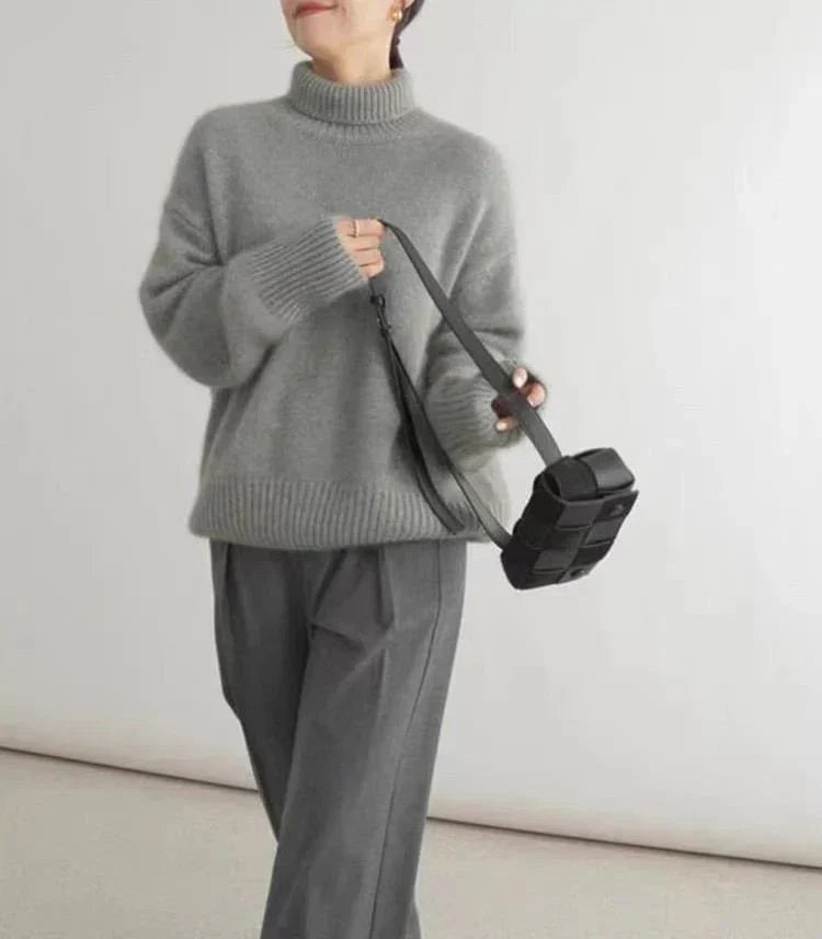 Xavier - High Collar Loose Knitted Sweater