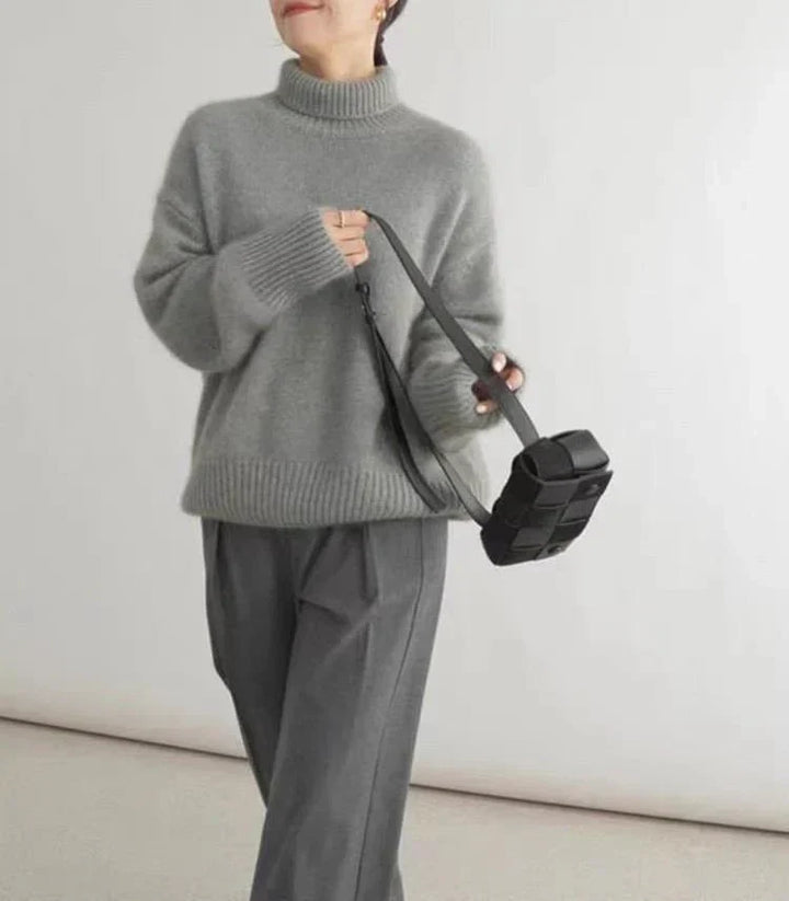 Xavier - High Collar Loose Knitted Sweater