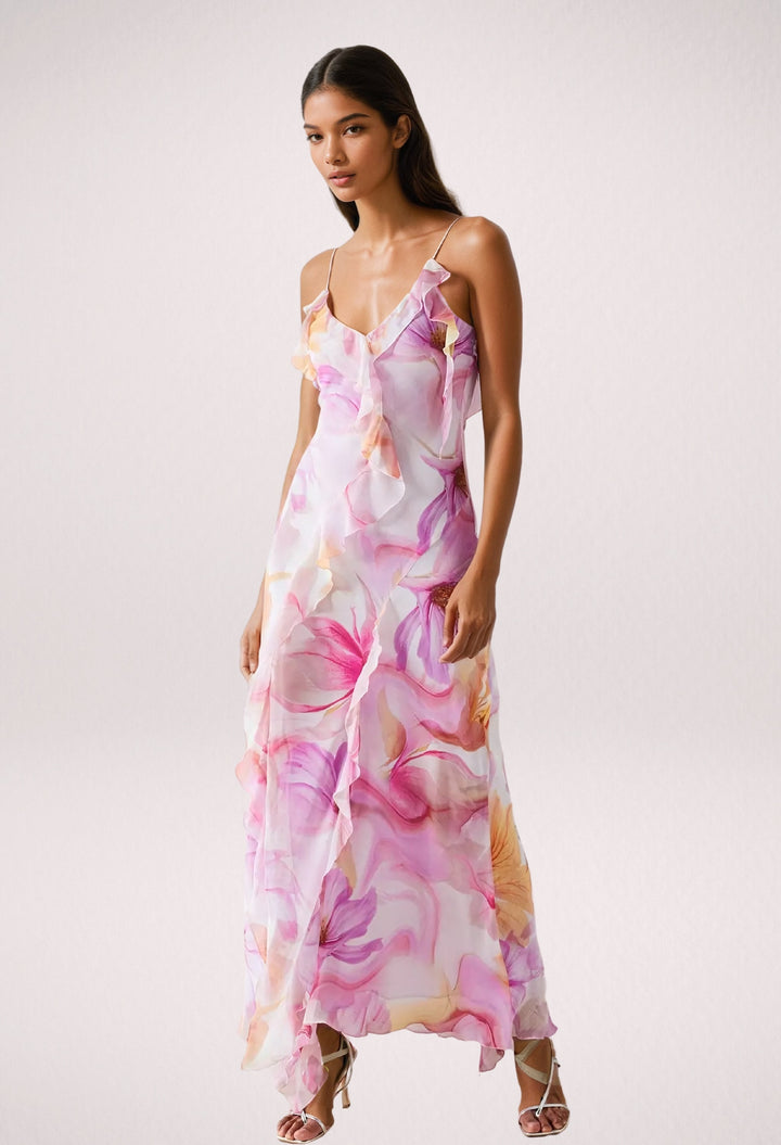 Lyra - Floral Ruffle Maxi Dress