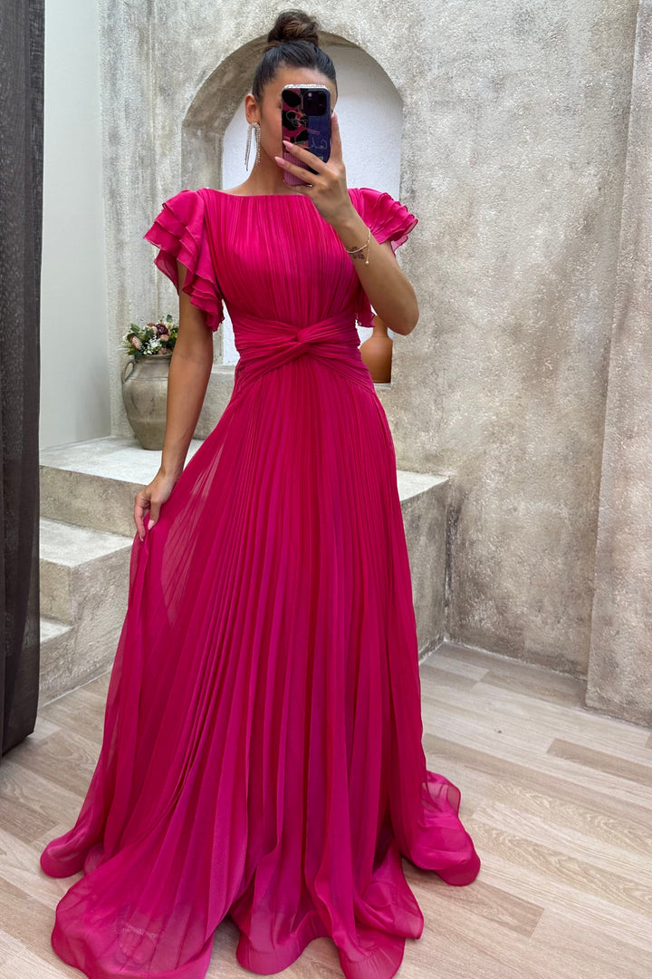 Katriel - Pleated Evening Gown