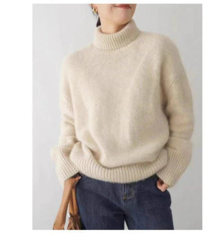 Xavier - High Collar Loose Knitted Sweater
