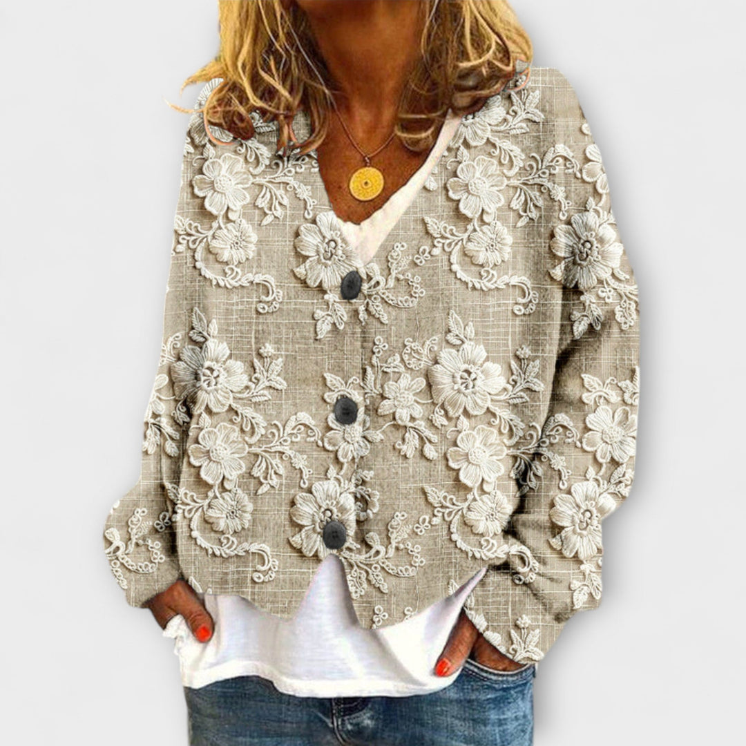 Karina - Floral Patterned Cardigan