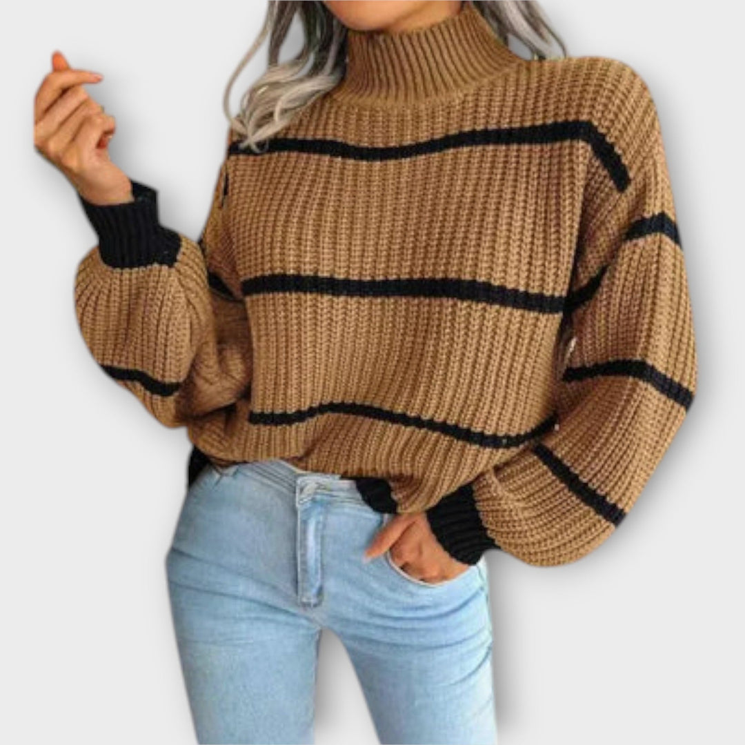 Katrina - turtleneck sweater with stripes