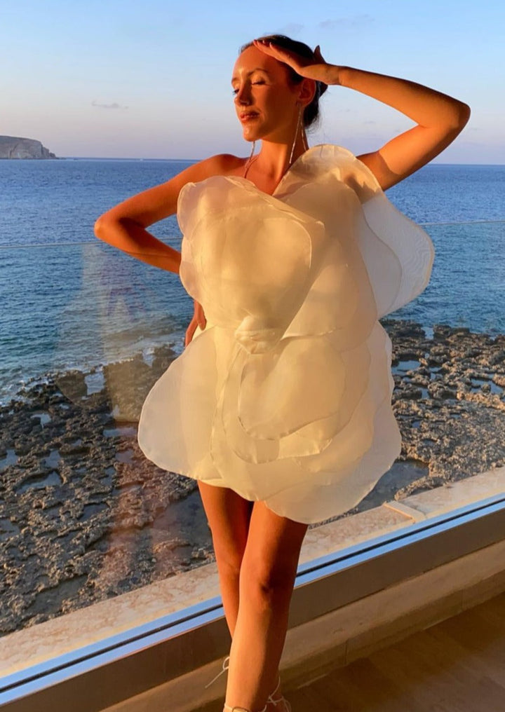 Lumi - Flower One Shoulder Mini Dress