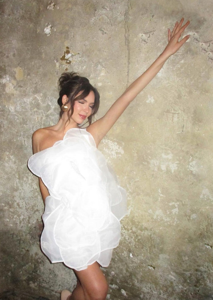 Lumi - Flower One Shoulder Mini Dress