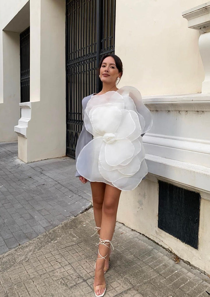 Lumi - Flower One Shoulder Mini Dress