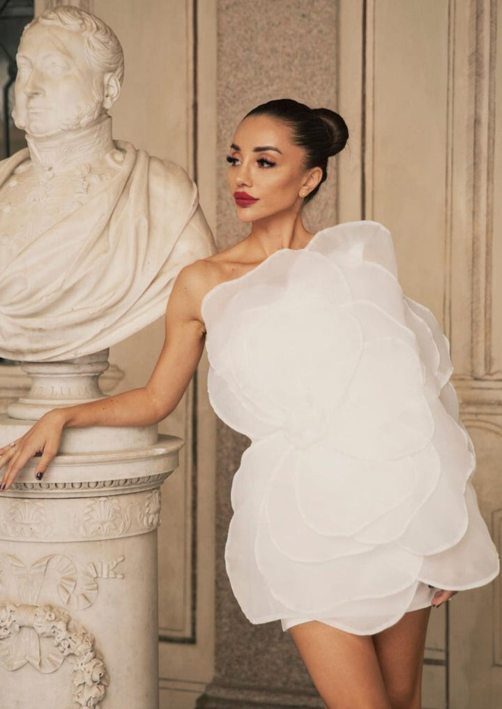 Lumi - Flower One Shoulder Mini Dress