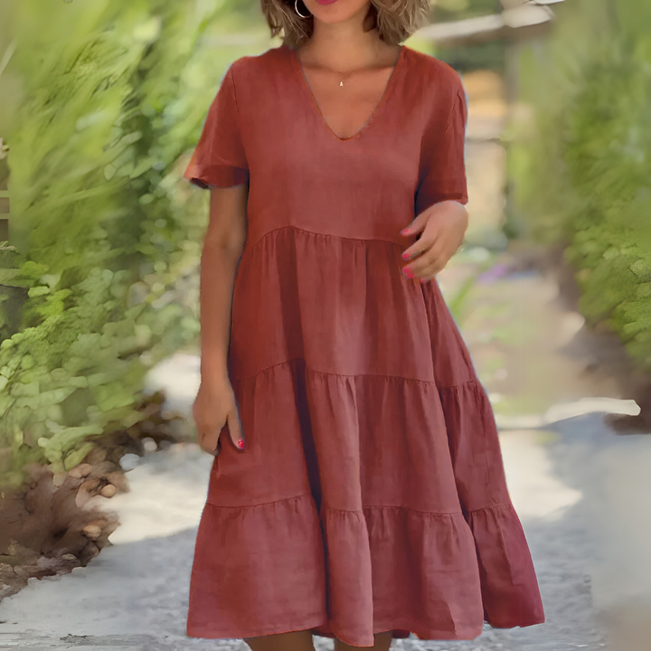 Brynissa - Flowing V-Neck Dress