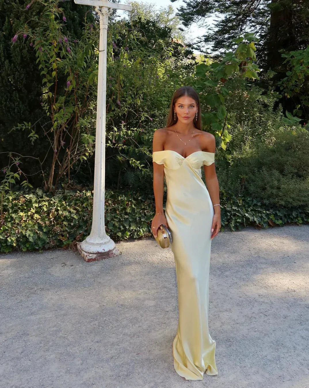 Fallon - Satin Backless Maxi Dress