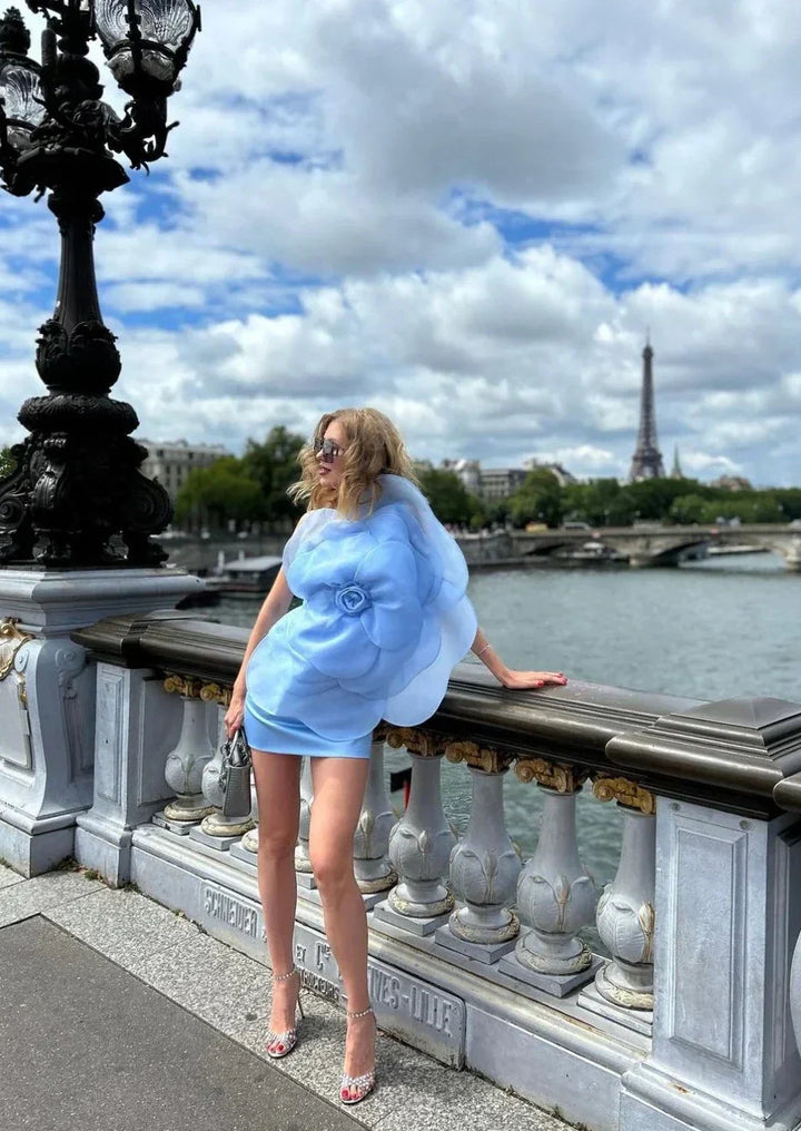 Lumi - Flower One Shoulder Mini Dress