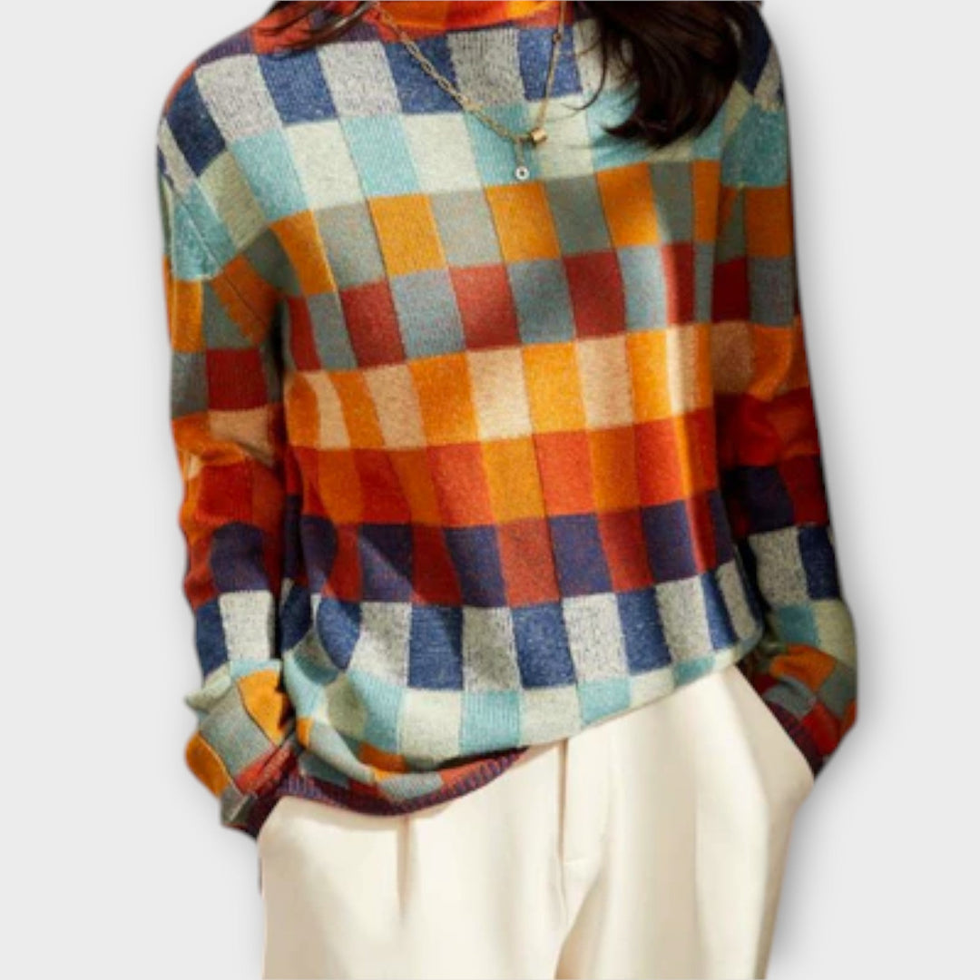 Tiana - Patchwork turtleneck sweater