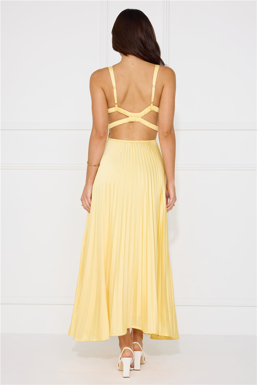 Idalia - Pleated V-Neck Maxi Dress