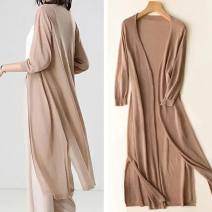 Carys - Women's Long Cardigan  Lightweight  Timeless Elegance  Breathable and Comfortable