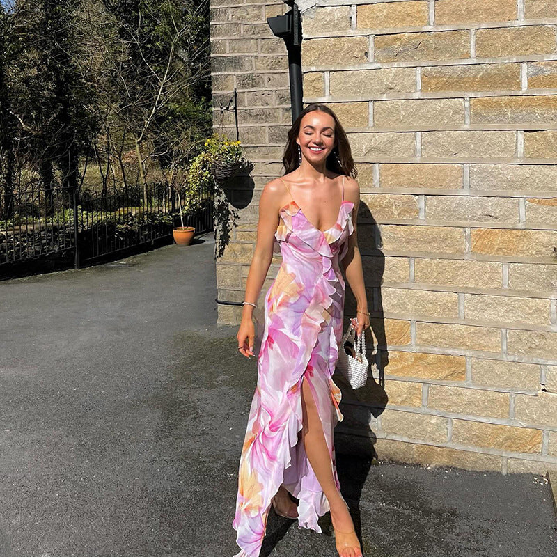 Lyra - Floral Ruffle Maxi Dress