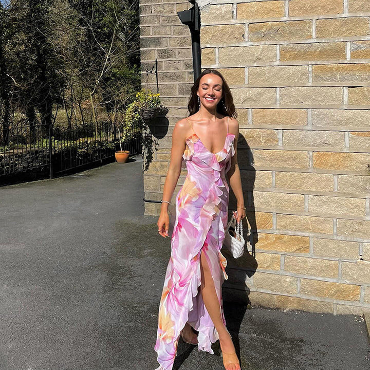 Lyra - Floral Ruffle Maxi Dress