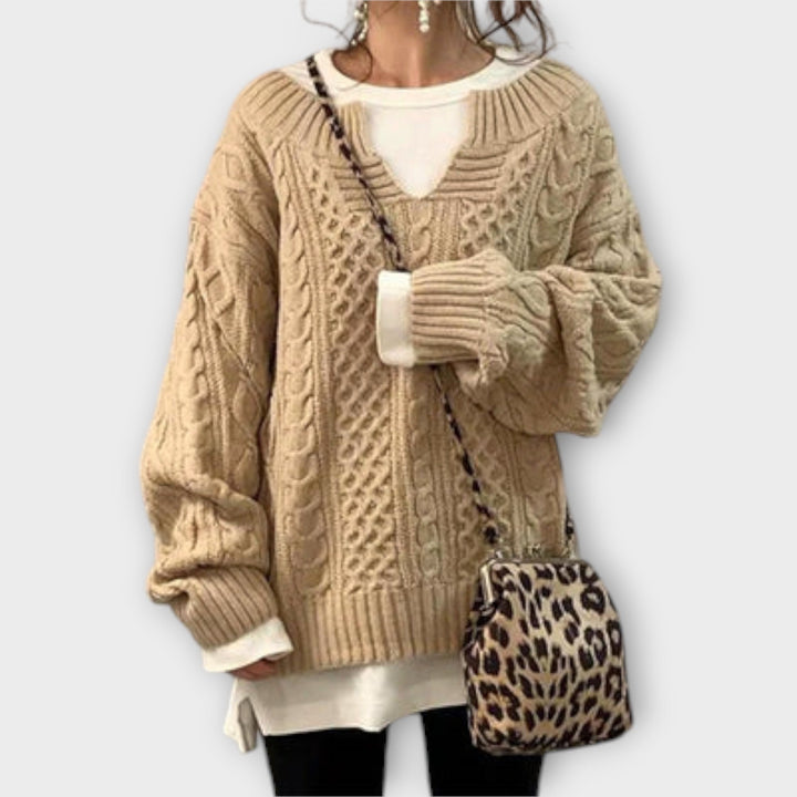 Harper - Oversized cable knit sweater