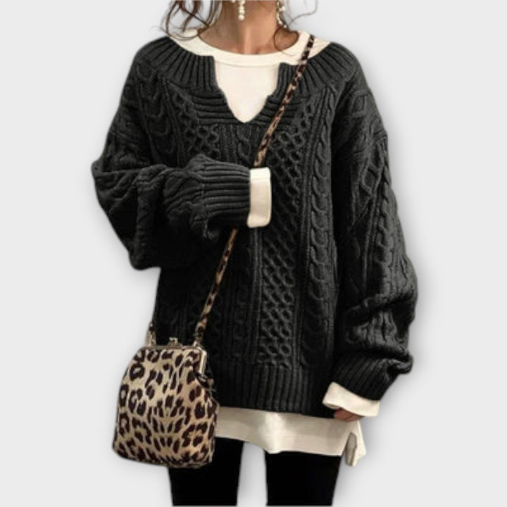 Harper - Oversized cable knit sweater