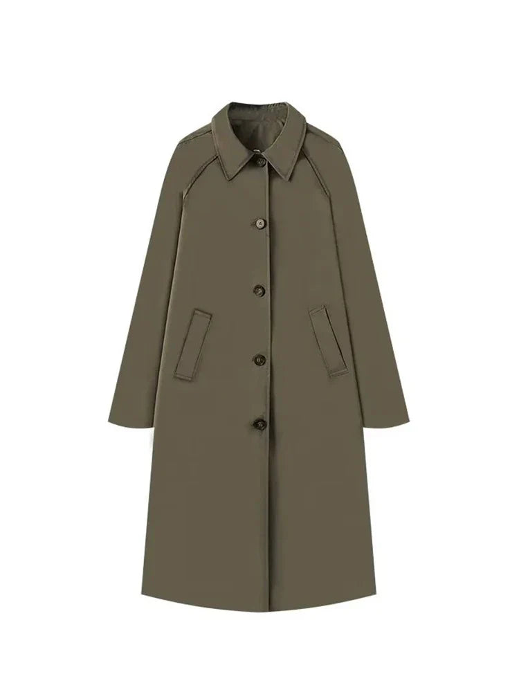 Avelisse -  Timeless Spring Coat with Subtle Checked Lining