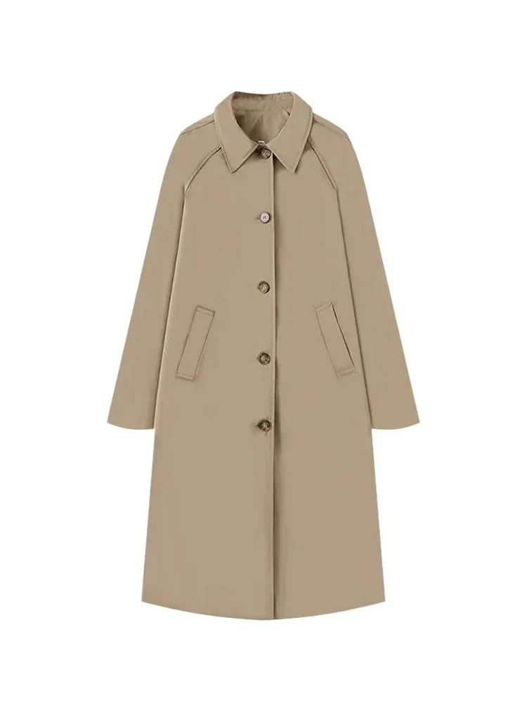 Avelisse -  Timeless Spring Coat with Subtle Checked Lining