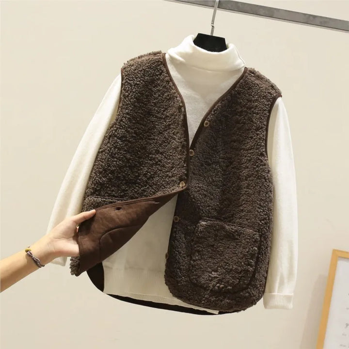 Diana - Loose Casual Sleeveless Wool Vest Top