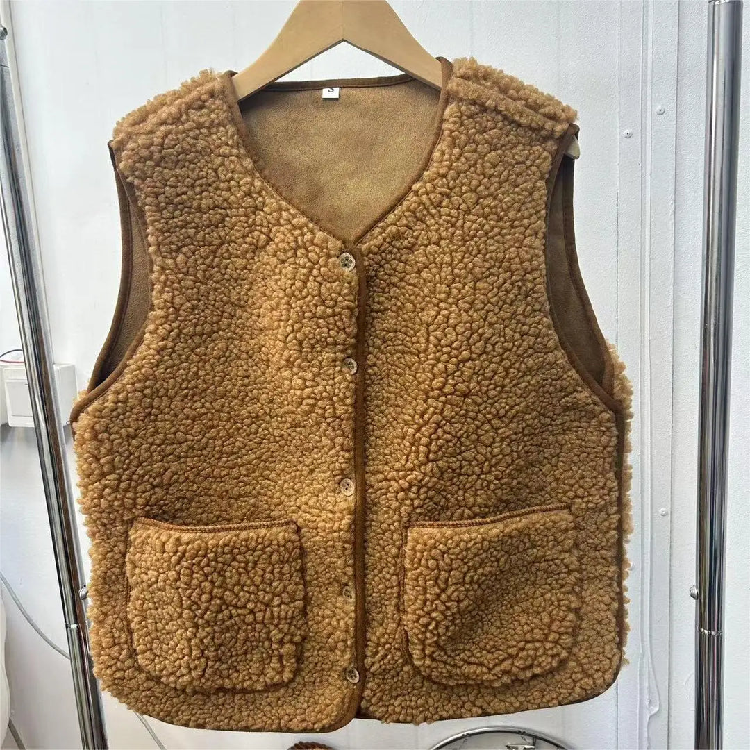 Diana - Loose Casual Sleeveless Wool Vest Top