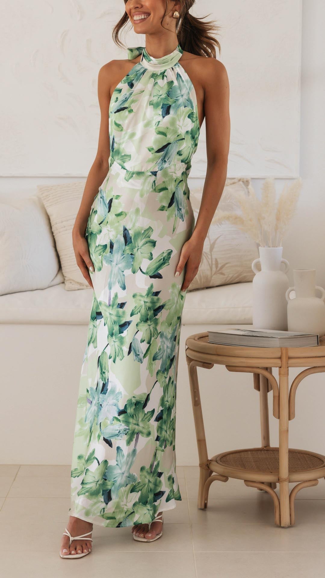 Ianthe - Floral Halter Maxi Dress