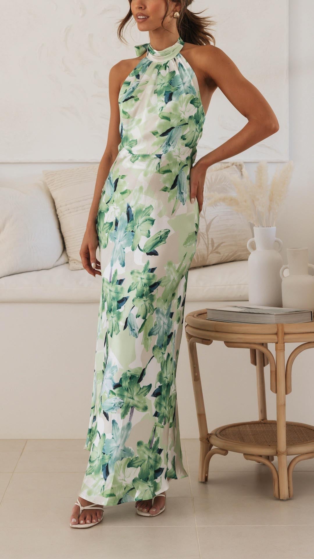 Ianthe - Floral Halter Maxi Dress