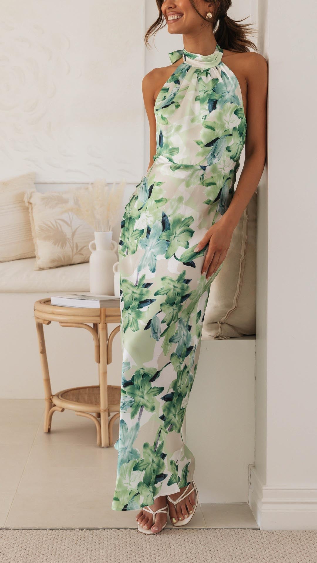 Ianthe - Floral Halter Maxi Dress