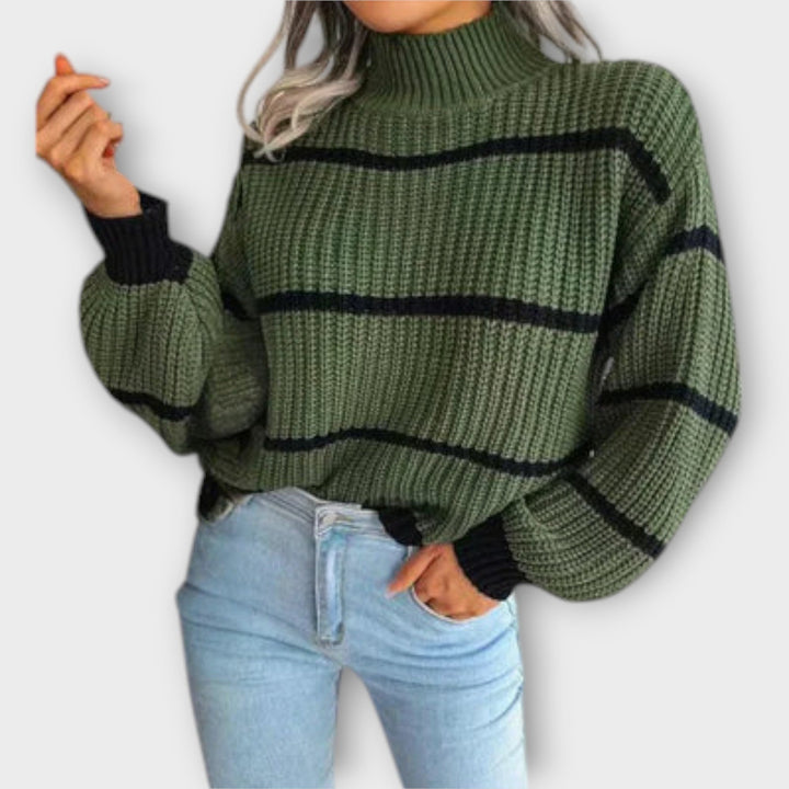 Katrina - turtleneck sweater with stripes