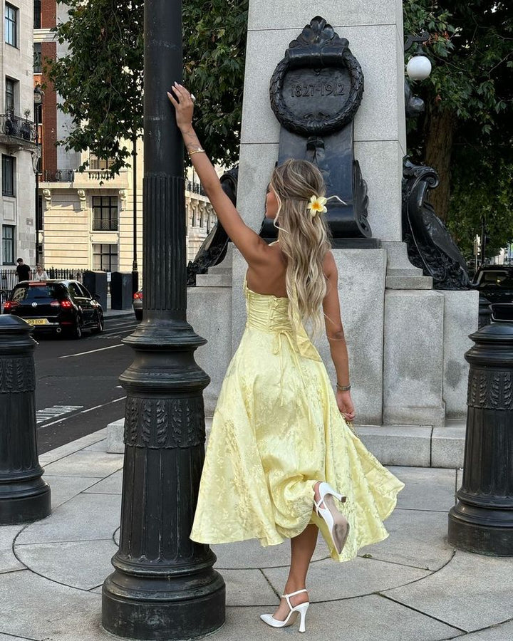 Frida - Halter Sleeveless Midi Dress