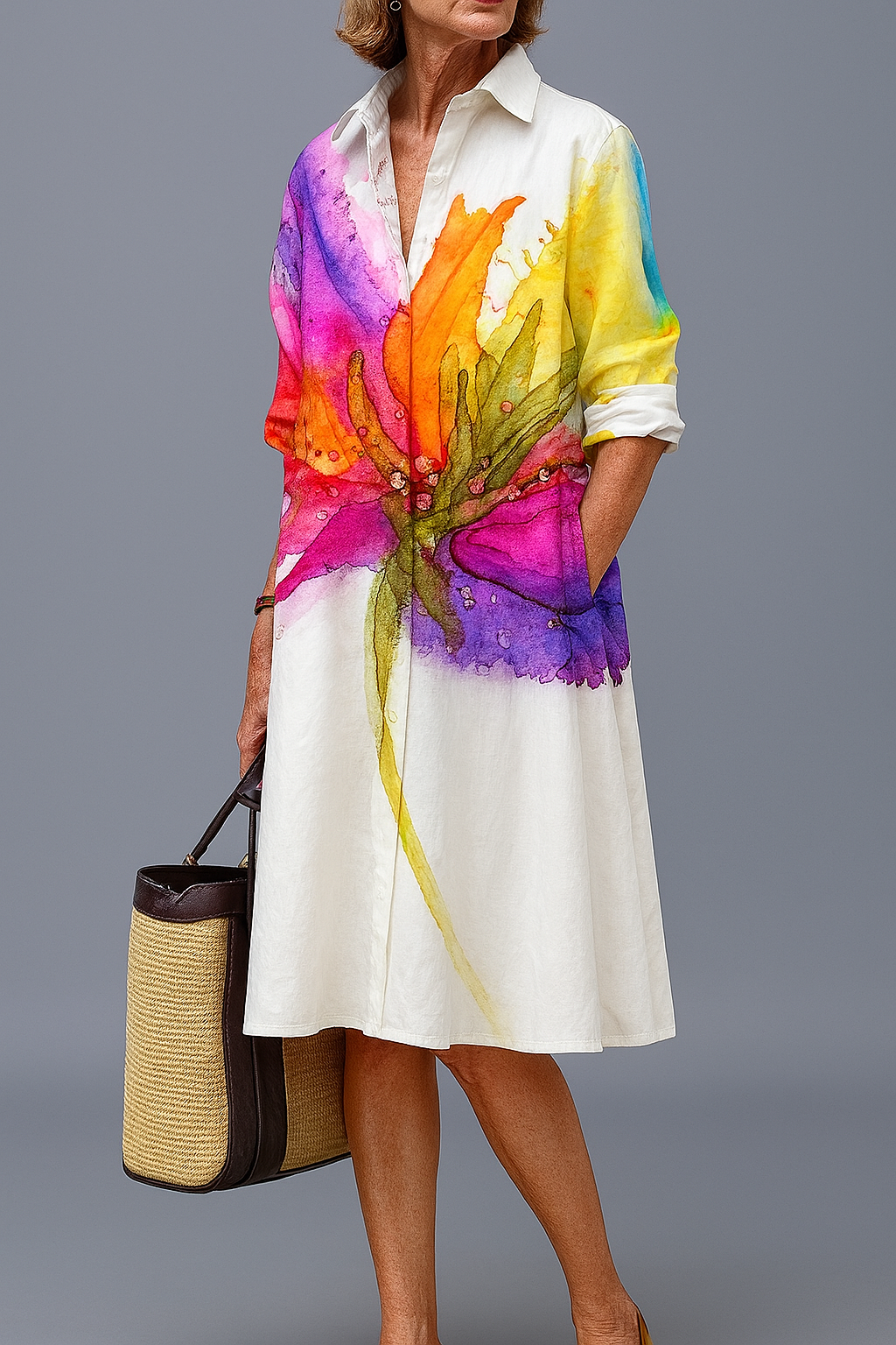 Viennea - Luxurious Midi Dress for Effortless Summer Comfort