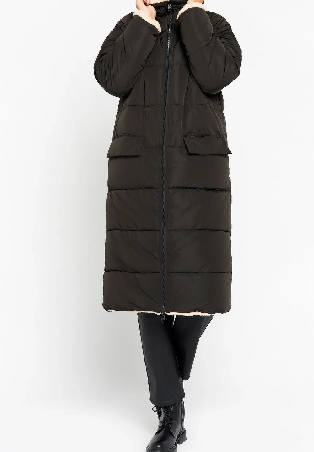 Percival - Longline Sherpa-Lined Puffer Coat