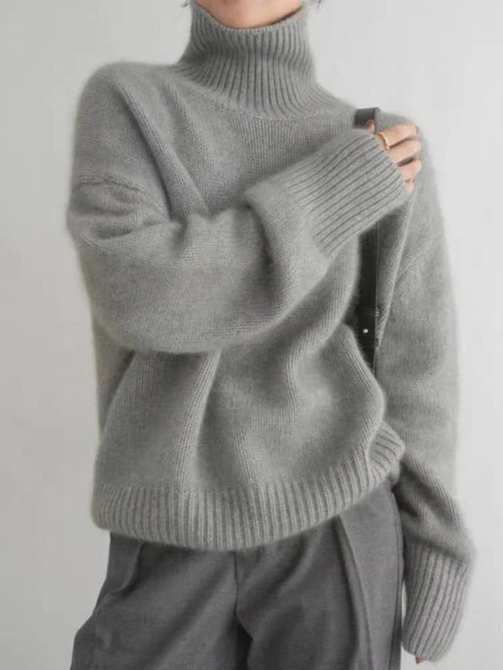 Xavier - High Collar Loose Knitted Sweater