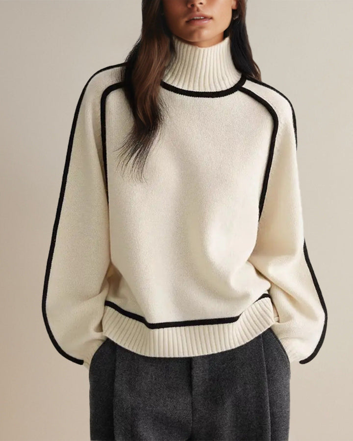 Winona - Loose Fit Turtleneck Striped Sweater