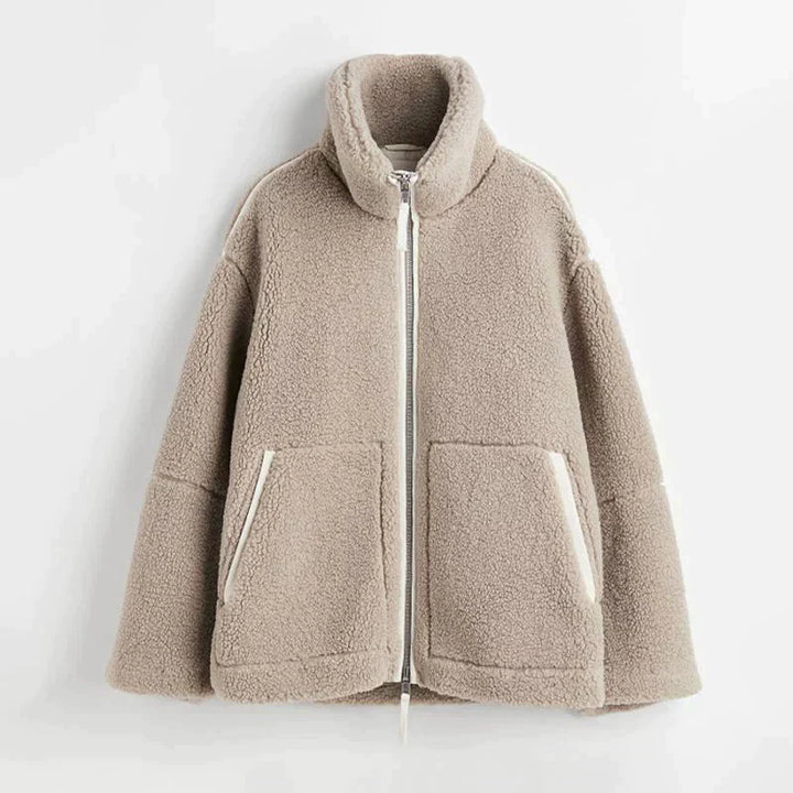 Gwyneira - Women's oversized teddy coat with zipper